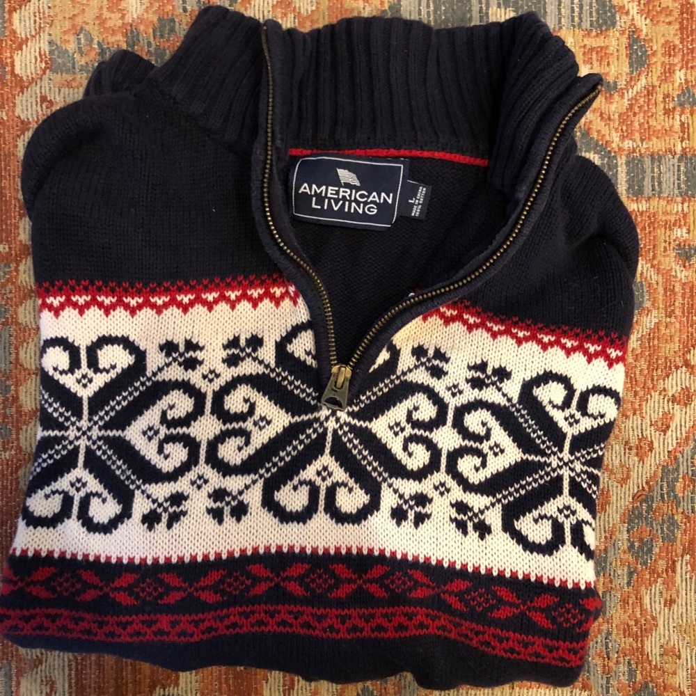 American Living Scandinavian Sweater RARE same as SNL Drunken Uncle Skit